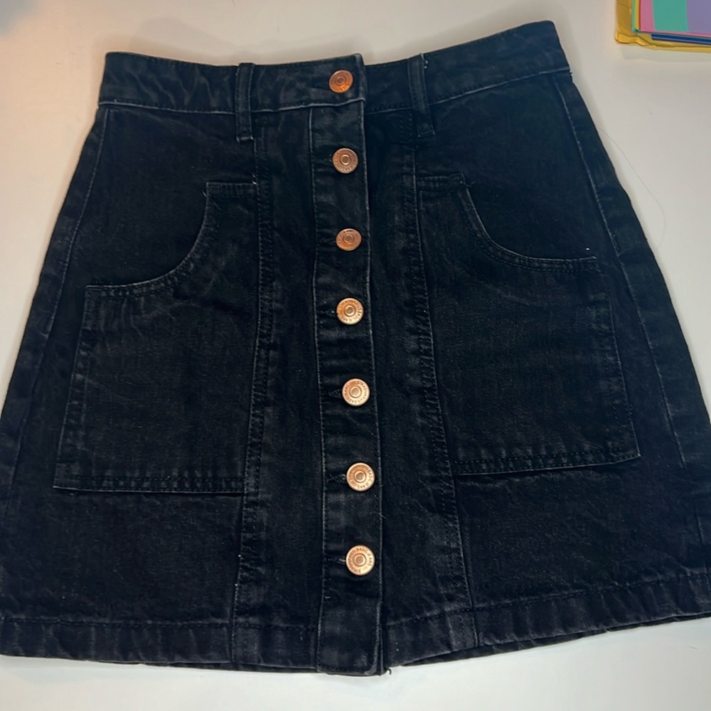 Black Jean Skirt